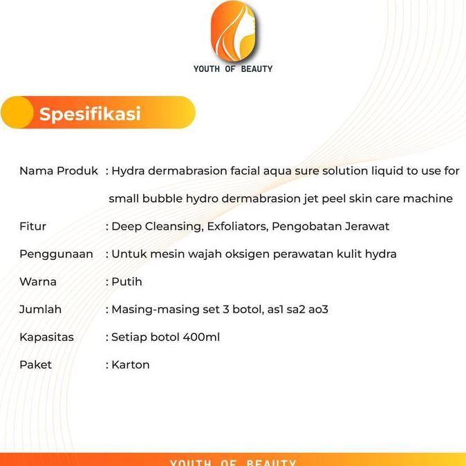 Cairan Hydra Serum Hydrapeel AS1 AO3 SA2 Oxygen Spray Dermabrasion Perawatan Wajah