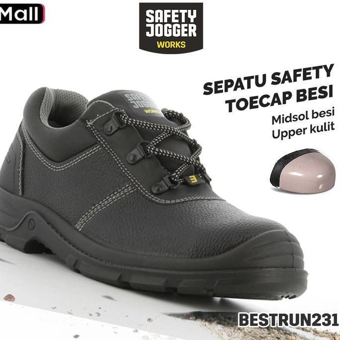 Safety Jogger Works Bestrun231 Sepatu Safety Jogger Kulit Tahan Lama Nyaman dengan Pelindung Jari Ka
