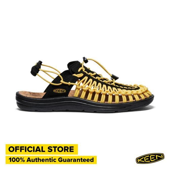 Sepatu Sandal Pria KEEN Uneek II Convertible - Black/Keen Yellow