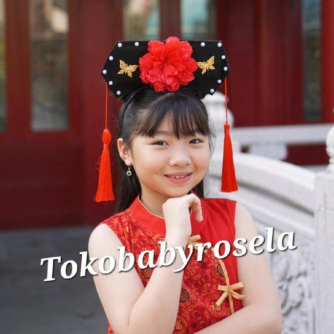 AMDOXTE Bando cina Imlek anak Putri Huan Zhu aksesoris anak perempuan Fashion