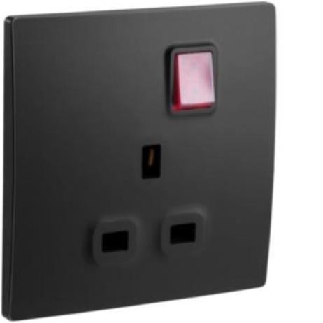 LEGRAND STOP KONTAK AC MALIA SENSES 13A-250V  - WITH LED 281114 MB (MATT BLACK) READY STOCK