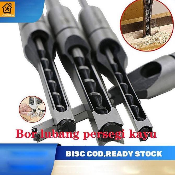 EIRDJA Square Mata Bor Perkayuan Lubang Persegi Pahat bor Woodworking Bor Alat Auger Mortising Pahat