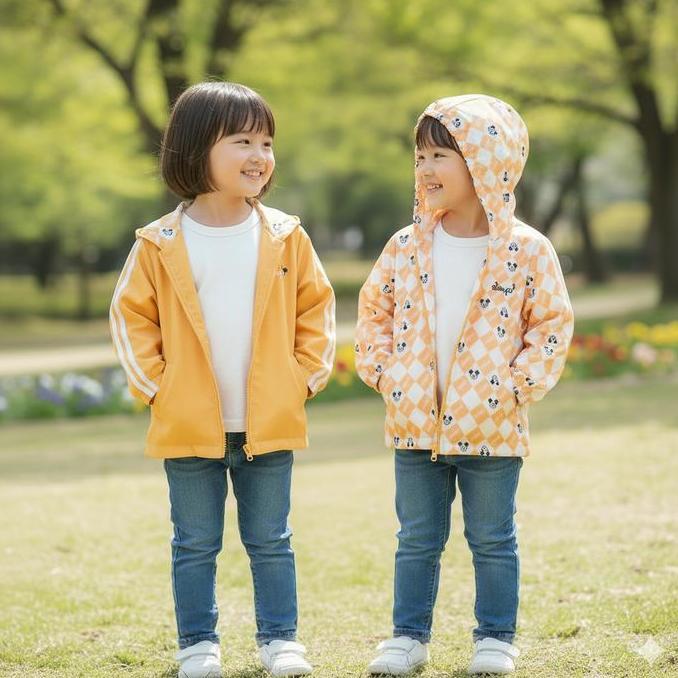 SOJEHBOW LNR Shop 2 in 1 Jaket Parasut Bisa Bolak Balik Luar Dalam 2 Model dengan Topi 2 Motif Micke