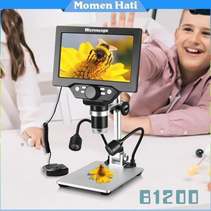 MAQIMUD Mikroskop Digital 1200X Microscope Service Hp Resolusi 12MP Mikroskop Alat Pembesar HD Denga