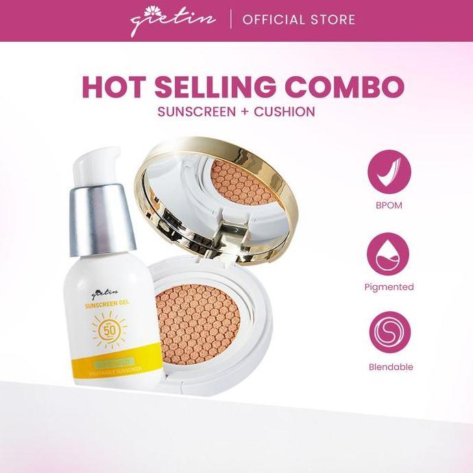 BEBAS ONGKIR - Gietin Hot Selling Combo (Cushion + Sunscreen) Set