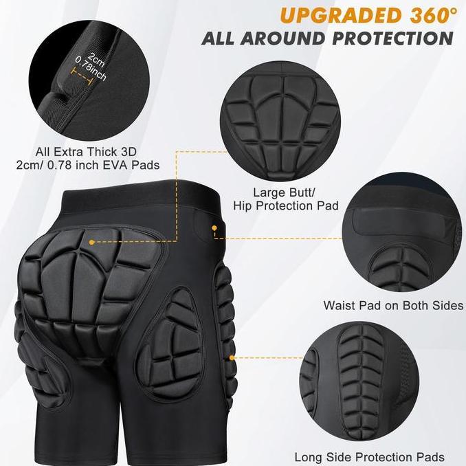 OARINAX Butt Pad Ice Skating Celana Pelindung Ice Skating Celana Boxer Pad Pelindung Pantat Pinggang