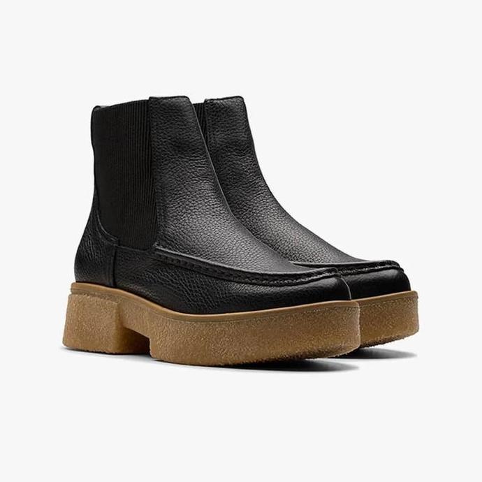 Ready CLARKS Linoso Top Original Sepatu Boots Wanita Leather - Black
