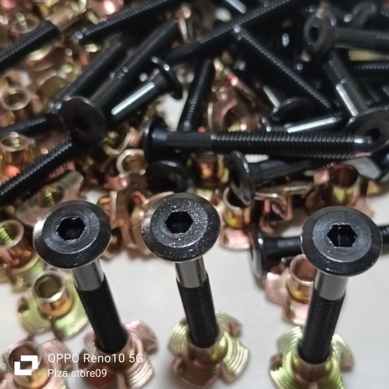 50.Pcs Baut+Mur Cakar M6 Panjang 5Cm Untuk Speaker Dan Box Kepala L Gepeng Baut Bok Spiker Baut Bok 