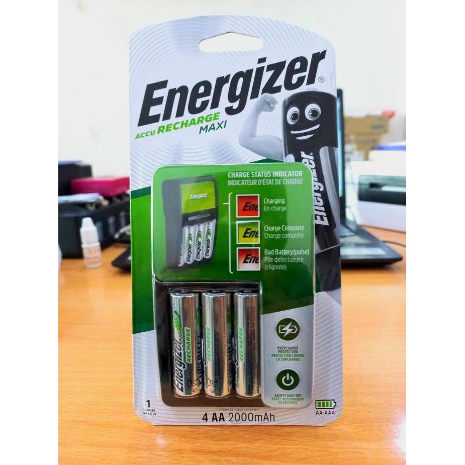 Charger Energizer Maxi AA / AAA + 4 Baterai AA 2000 mAh Energizer Maxi