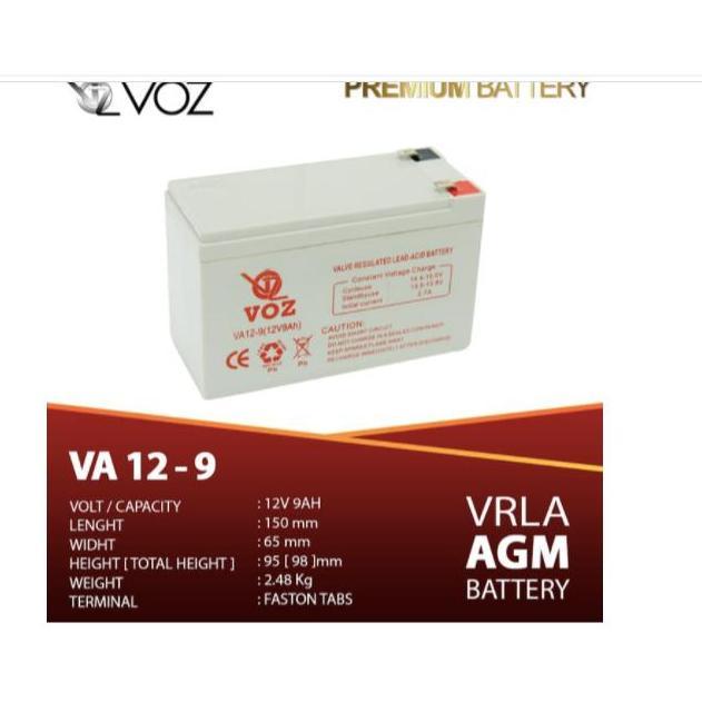 Baterai 12V9Ah, Battery Kering Vrla 12V 9ah, Voz 12V9ah, aki kering