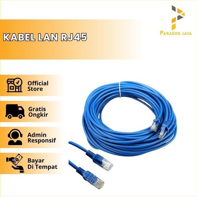 ZCXVC ParagonJaya Kabel LAN 5M CAT 5 UTP 5 Meter Pabrikan High Quality 333 dengan Konektor RJ45 Biru