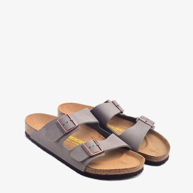 Ready Birkenstock Arizona Birko-Floor Sandal Pria Original Letaher-Stone