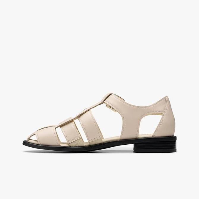 Ready CLARKS Hana Sun Original Sepatu Sandal Wanita Leather - Off White