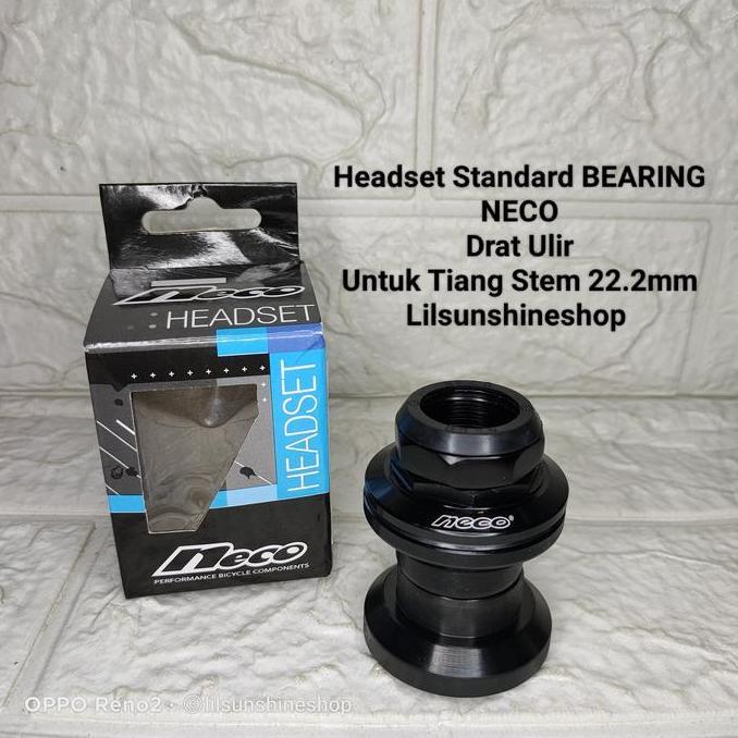 Headset Standard Bearing NECO Alloy Untuk Fork Drat Ulir 25.4mm Dengan Tiang Stem Insert 22.2mm Sepe