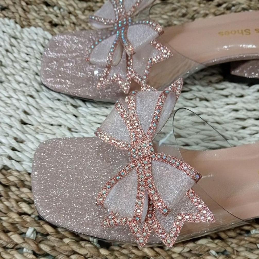 DISKON SANDAL HEELS SENDAL ANAK HEELS PITA CANTIK GLITTER 3 CM, L,03 / SZ 31 - 36 UKURAN KECIL DAN J