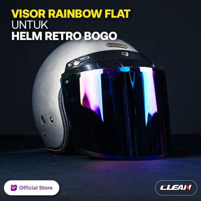 CLEAR Kaca Helm Bogo Flat Rainbow