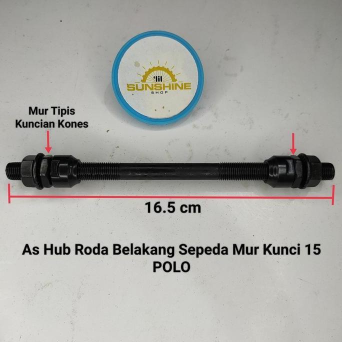 As Hub Bos Roda Belakang Single Speed 165mm x 9.3mm Sepeda Anak Onthel BMX POLO Black