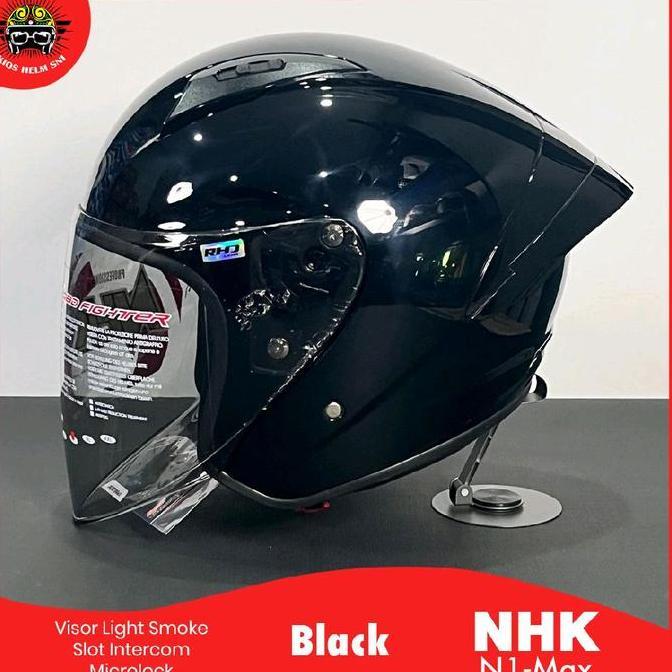 NHK N-1 MAX Helm Motor Single Visor RHD Lens dengan Interior Microfiber dan 2D Ventilasi Udara untuk