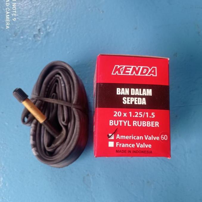 ban dalam sepeda 20 x 1.25 1.35 1.50 20x1.25 20x1.50 kenda 406 pentil besar schrader av 60mm lipat