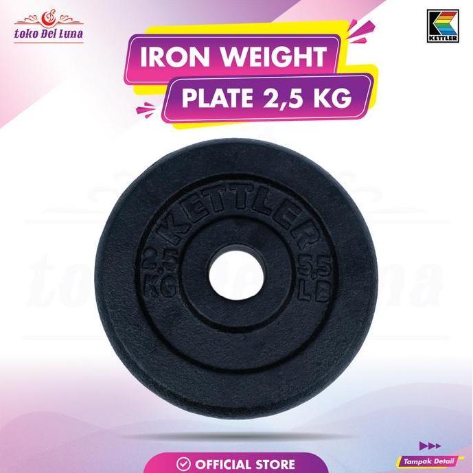 piringan barbel 5KG/PAIR KETTLER IRON CAST WEIGHT PLATE @2.5KG