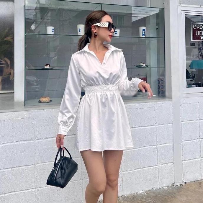 SET0963 EXODUS KOREAN STYLE VINTAGE SET DRESS CELANA BKK SIMPLE SEXY KANTOR