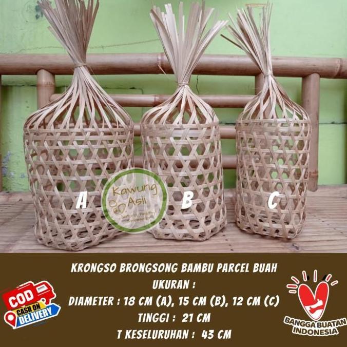 Krongso Brongsong Bambu Parcel Buah Keranjang Anyaman Bambu Hampers