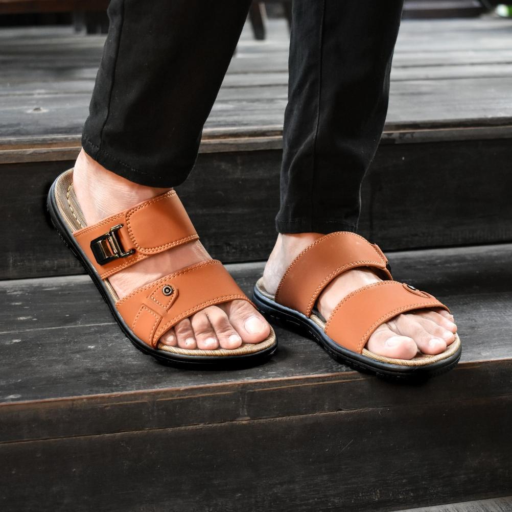 BEST SELLER L- TRACK / SANDAL KULIT PRIA / SANDAL L-TRACK DAVIS 06 / ORIGINAL 100%