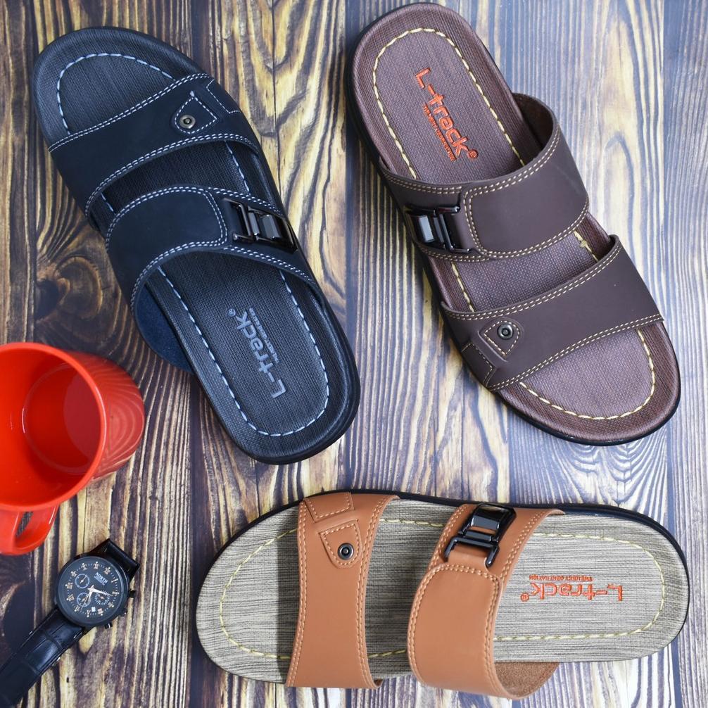 BEST SELLER L- TRACK / SANDAL KULIT PRIA / SANDAL L-TRACK DAVIS 06 / ORIGINAL 100%