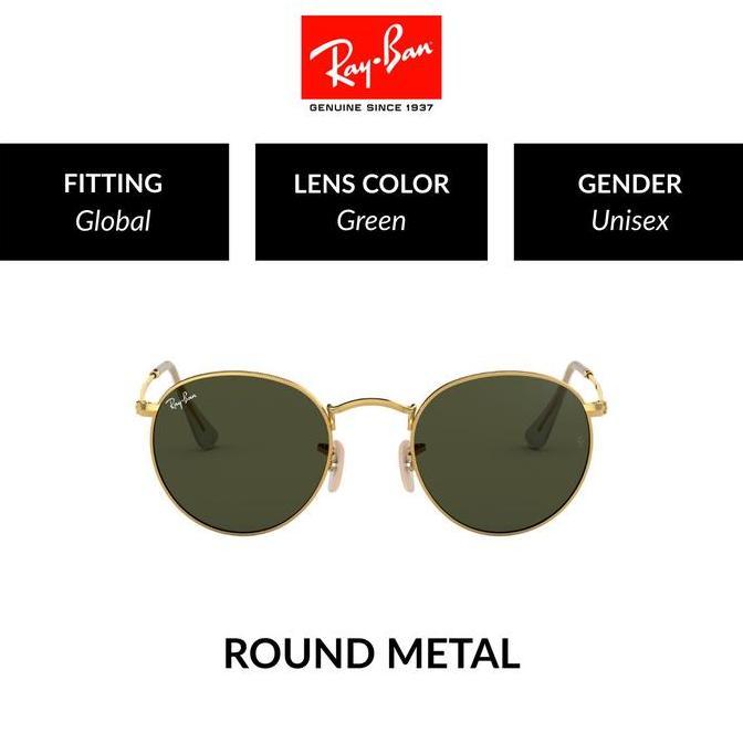 RAY-BAN ROUND METAL | RB3447 1 | Global Fit | Kacamata Hitam | 50mm