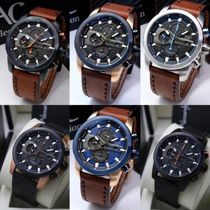 ALEXANDRE CHRISTIE AC6562 AC 6562 SILVER LEATHER JAM TANGAN ORIGINAL