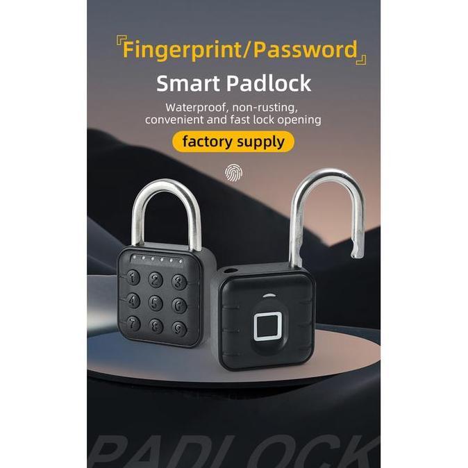 Smart Padlock Gembok Fingerprint Waterproof IP67 Tuya/SmartLife  12 Months Battery SmartLife AGR