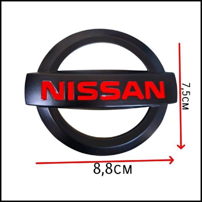 GRATIS ONGKIR LOGO EMBLEM LAMBANG NISSAN HITAM DOFF MERAH MODEL TEMPEL PREMIUM 