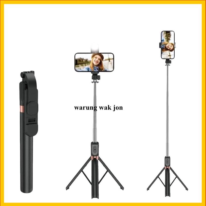 terbaru wakjon tongsis 4in1remote bluetooth + lampu led / tongsis 4in1 lampu led / tripod tongsis la