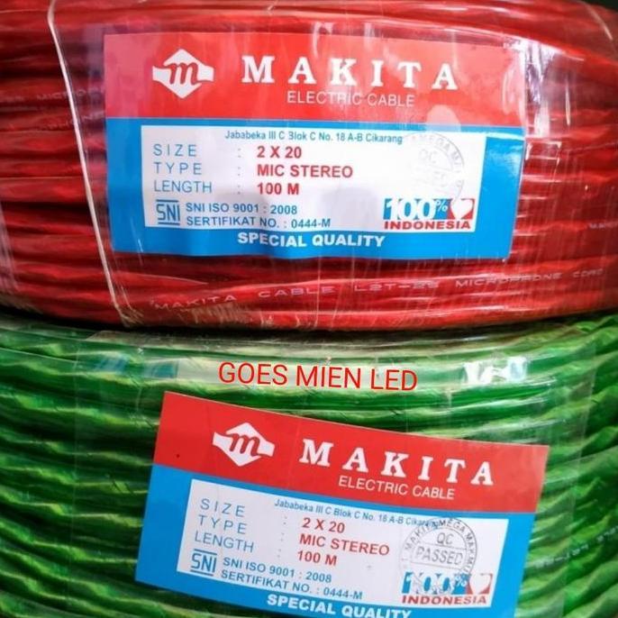 TERMURAH - kabel mic stereo makita 2x20 panjang 100 meter
