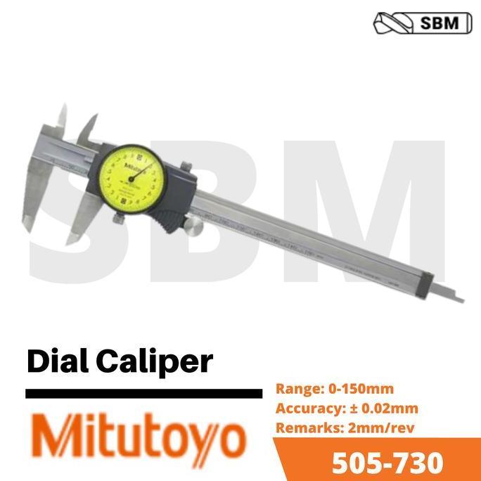 Mitutoyo 505-730 Sigmat Jarum/ Dial Caliper 6Inc (150Mm) Jangka Sorong