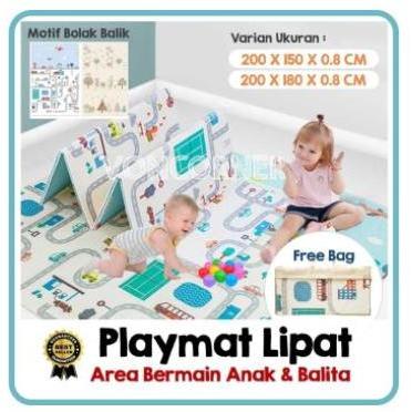 TERLARIS PLAYMAT BAYI LIPAT PLAY MAT BABY 180 X 200 CM KAET MATRAS XCLUSIVE