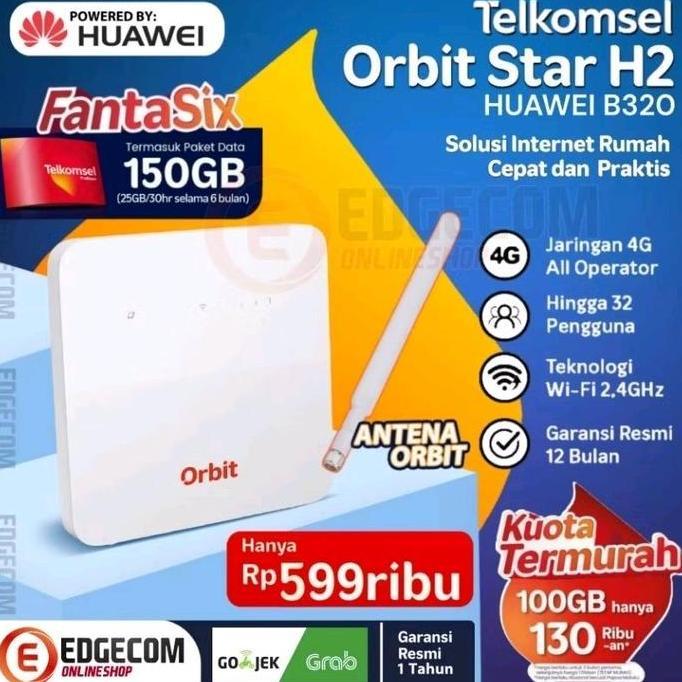 Home Router Huawei Star H2 B320 4G LTE Telkomsel Orbit 150GB data free antena