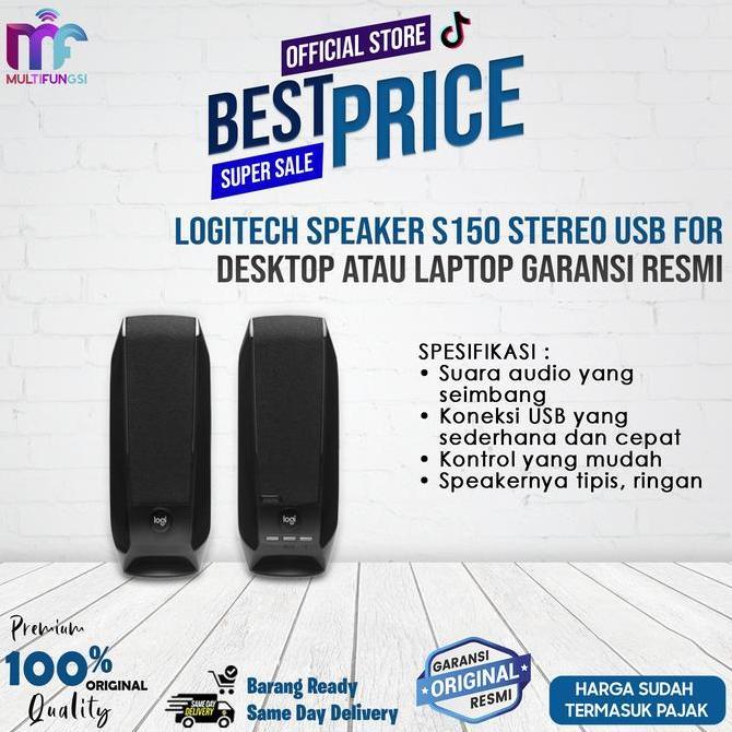TERBARU - Logitech Speaker S150 Stereo USB For Desktop atau Laptop Garansi Resmi