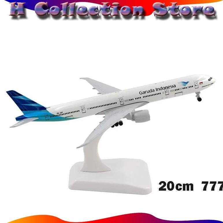 EXCLUSIVE [Garansi] Miniatur Diecase Pesawat Garuda 20 cm Ada Roda Boing 777 1:200