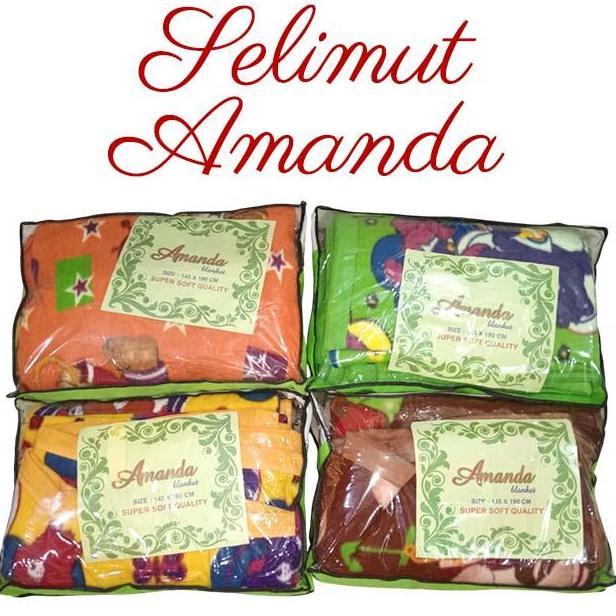 TERLARIS SELIMUT AMANDA 145X195 BAHAN KATUN LEMBUT HANGAT (DAPAT BONUS HANDUK)