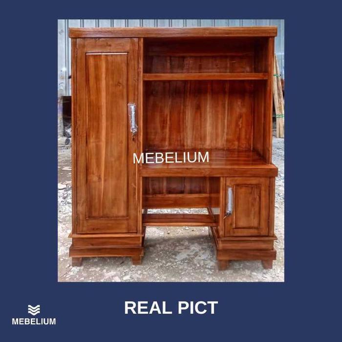 (FREE ONGKIR) Meja Belajar Kayu Jati Sipruz / Meja Kerja Lemari Jati