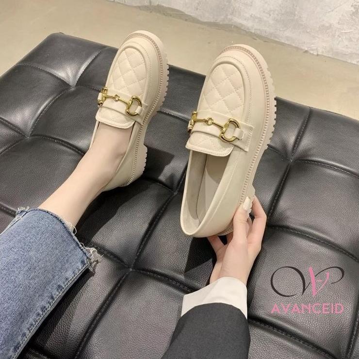 CUCI GUDANG AVANCEID 1909 Loafers Sepatu Sneakers Wanita Kerja Docmart Hitam