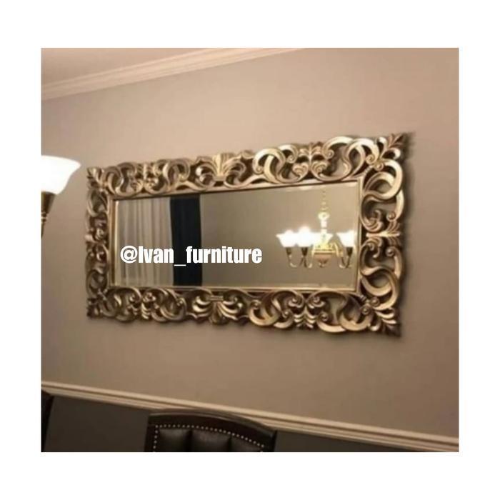 frame pigura cermin dinding , pigura jati cermin , hiasan dinding jati