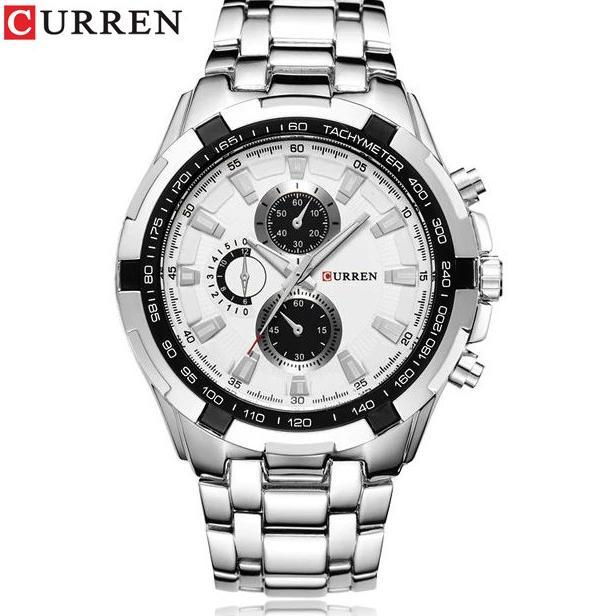 TERMURAH CURREN 8023 Jam Tangan Pria Analog Stainless Steel Chronograph Tidak Aktif 46MM CURRENOS