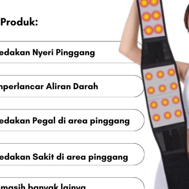 Korset Terapi Sakit Pinggang Magnetik 20 Titik - Sabuk Korset Kesehatan Alat Terapi Pinggang