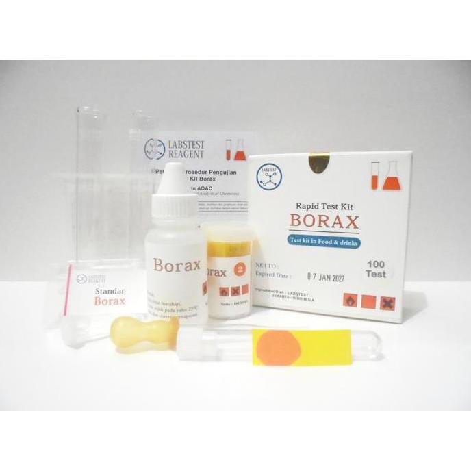 Test Kit Asam Borat / Boron, Rapid Test Pengawet Bleng H3BO3 100 test