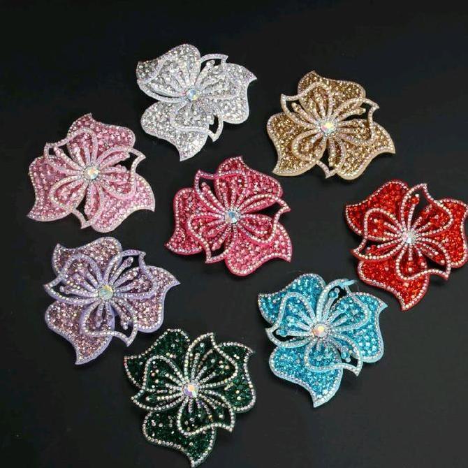 Patch Organza Bordir Bunga Aplikasi Butterfly Kupu 2 layer 3D , Renda Bordir Kupu 3D