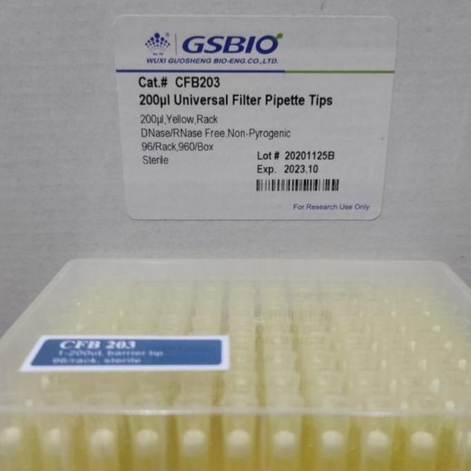 filter tips gsbio sterile 10 I 20 I 100 I 200 I 1000 ul