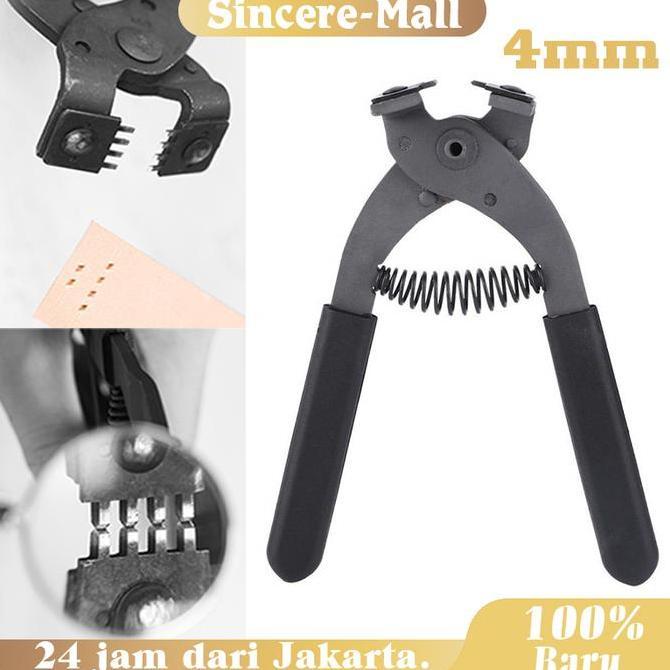 DIKARTELLA Stitching Hole Punch Leather 4mm 4 Hole Perforator Leather DIY Tool