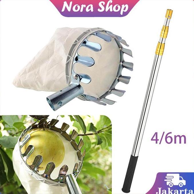 AWAYESH 4/6 M Alat Pemetik Buah Dan Tongkat Alat Petik Buah Tongkat Teleskopik Galah Teleskopik Gala